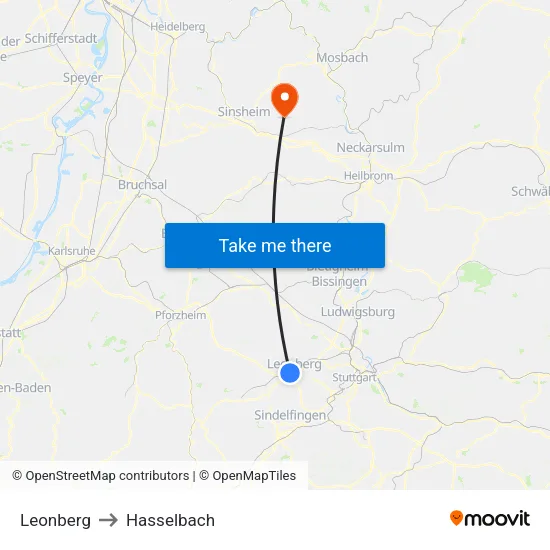 Leonberg to Hasselbach map