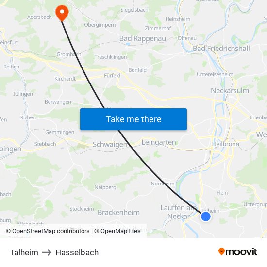 Talheim to Hasselbach map