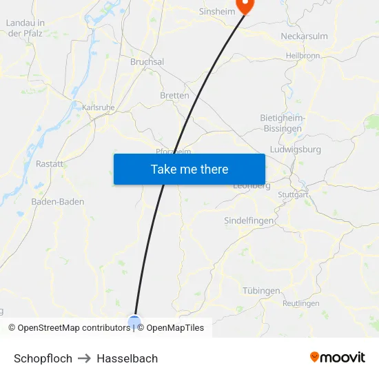 Schopfloch to Hasselbach map