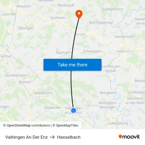Vaihingen An Der Enz to Hasselbach map
