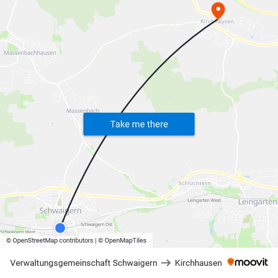 Verwaltungsgemeinschaft Schwaigern to Kirchhausen map