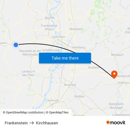 Frankenstein to Kirchhausen map