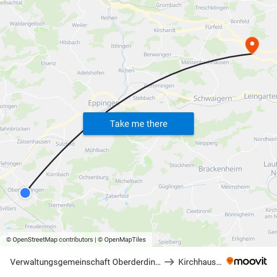 Verwaltungsgemeinschaft Oberderdingen to Kirchhausen map