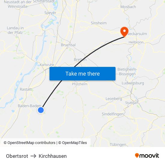 Obertsrot to Kirchhausen map