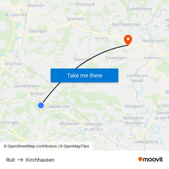 Ruit to Kirchhausen map