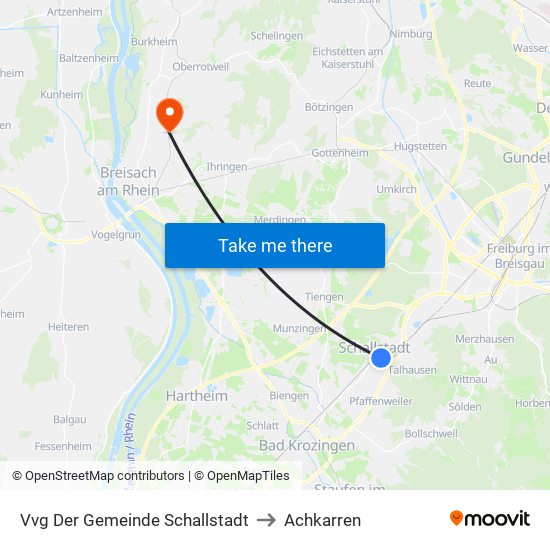 Vvg Der Gemeinde Schallstadt to Achkarren map