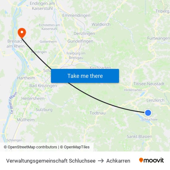 Verwaltungsgemeinschaft Schluchsee to Achkarren map