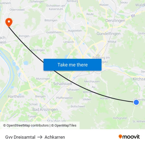 Gvv Dreisamtal to Achkarren map