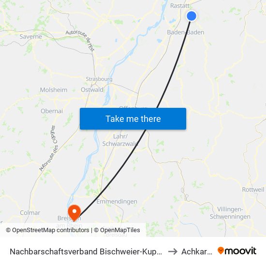 Nachbarschaftsverband Bischweier-Kuppenheim to Achkarren map