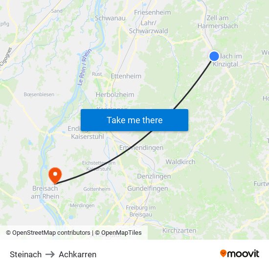 Steinach to Achkarren map
