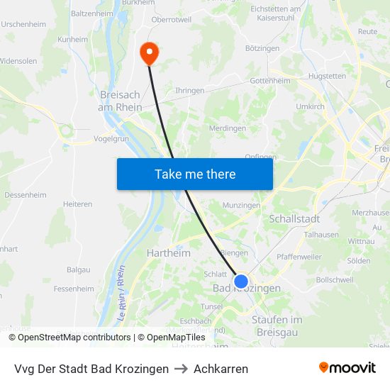 Vvg Der Stadt Bad Krozingen to Achkarren map