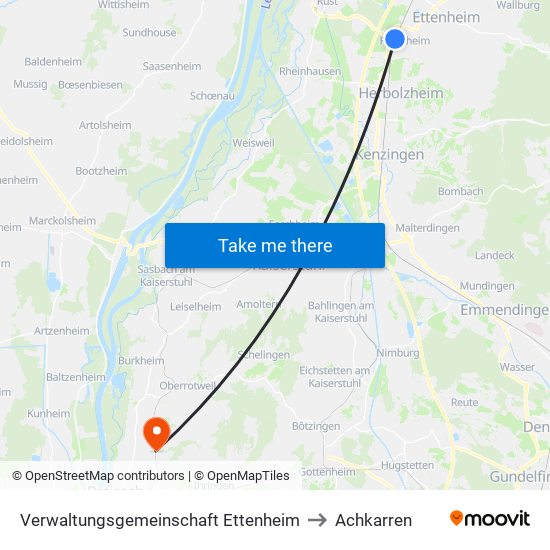 Verwaltungsgemeinschaft Ettenheim to Achkarren map