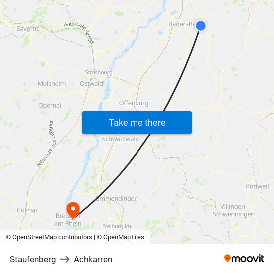 Staufenberg to Achkarren map
