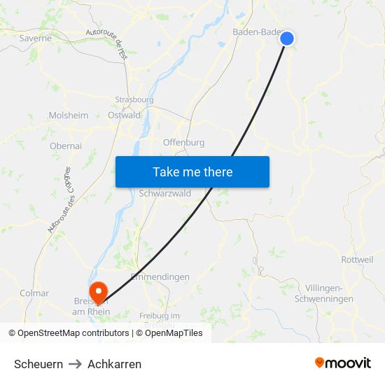 Scheuern to Achkarren map