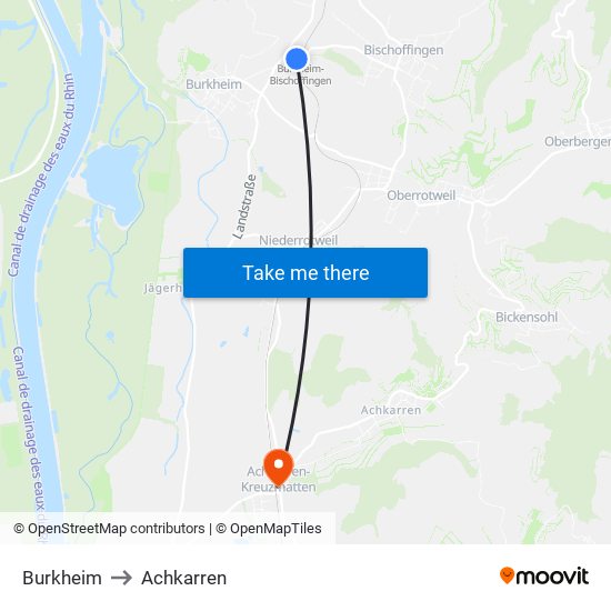 Burkheim to Achkarren map