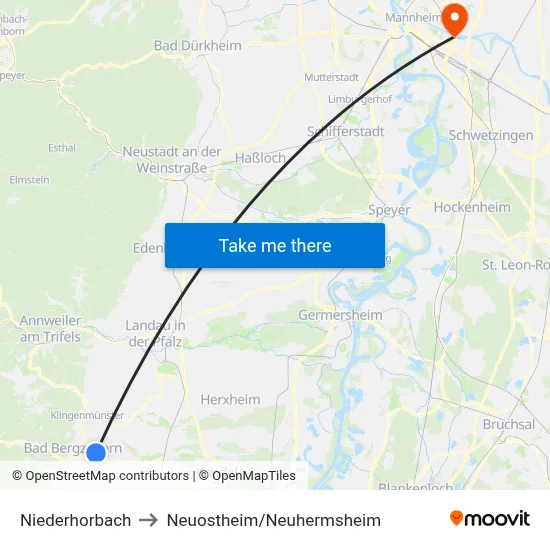 Niederhorbach to Neuostheim/Neuhermsheim map