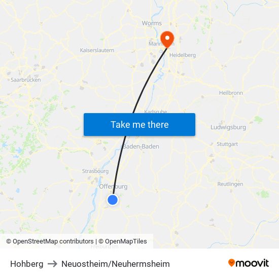 Hohberg to Neuostheim/Neuhermsheim map