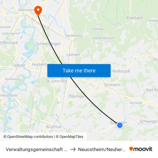 Verwaltungsgemeinschaft Eppingen to Neuostheim/Neuhermsheim map