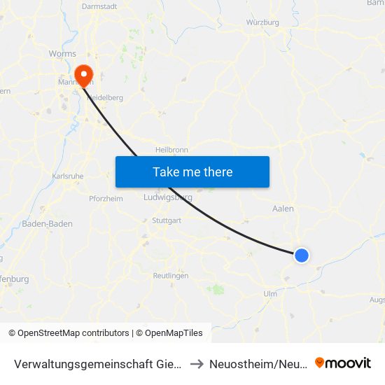 Verwaltungsgemeinschaft Giengen An Der Brenz to Neuostheim/Neuhermsheim map