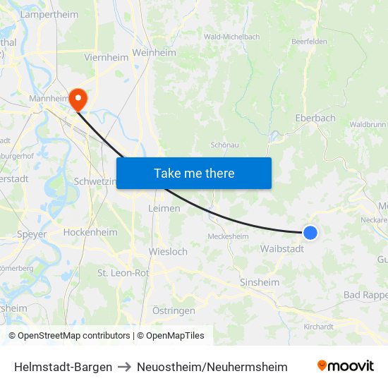 Helmstadt-Bargen to Neuostheim/Neuhermsheim map
