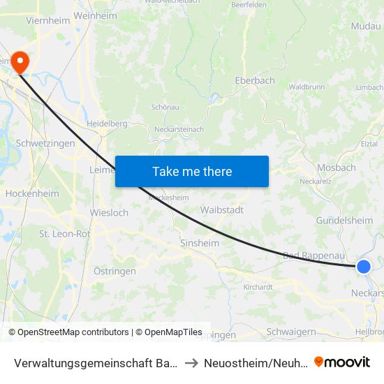 Verwaltungsgemeinschaft Bad Friedrichshall to Neuostheim/Neuhermsheim map