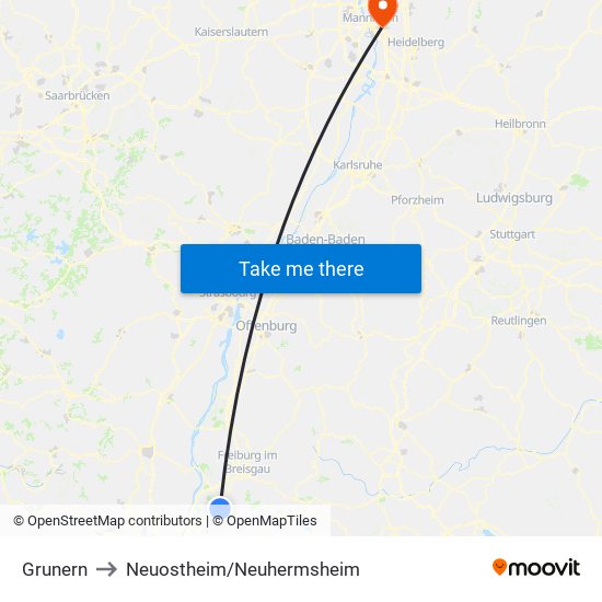 Grunern to Neuostheim/Neuhermsheim map