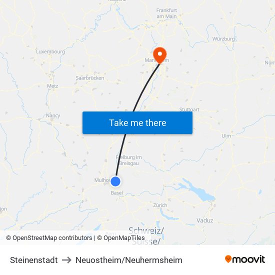 Steinenstadt to Neuostheim/Neuhermsheim map