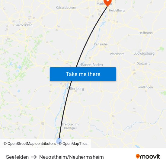 Seefelden to Neuostheim/Neuhermsheim map