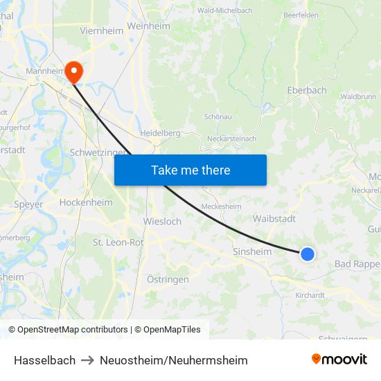 Hasselbach to Neuostheim/Neuhermsheim map