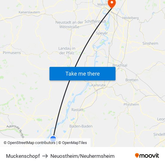 Muckenschopf to Neuostheim/Neuhermsheim map