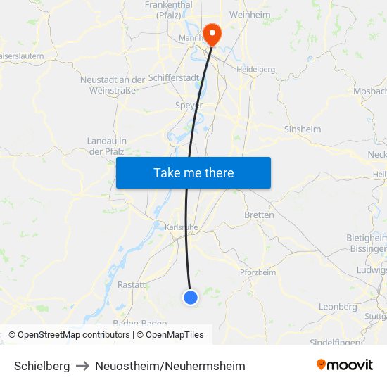 Schielberg to Neuostheim/Neuhermsheim map