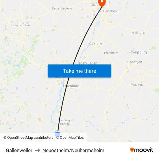 Gallenweiler to Neuostheim/Neuhermsheim map
