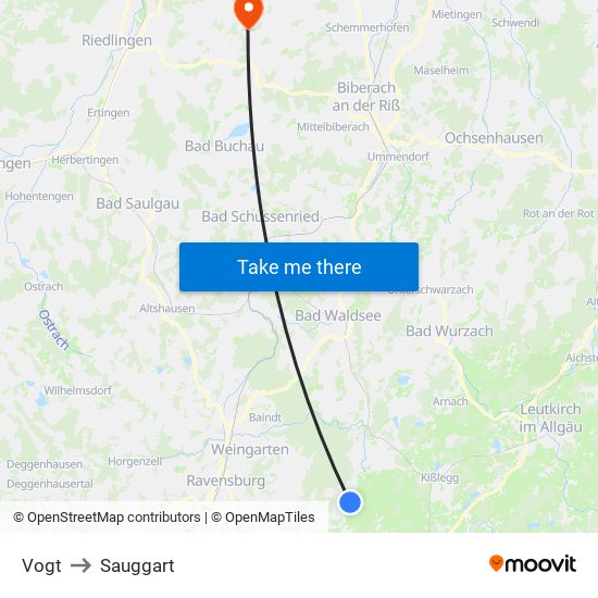 Vogt to Sauggart map