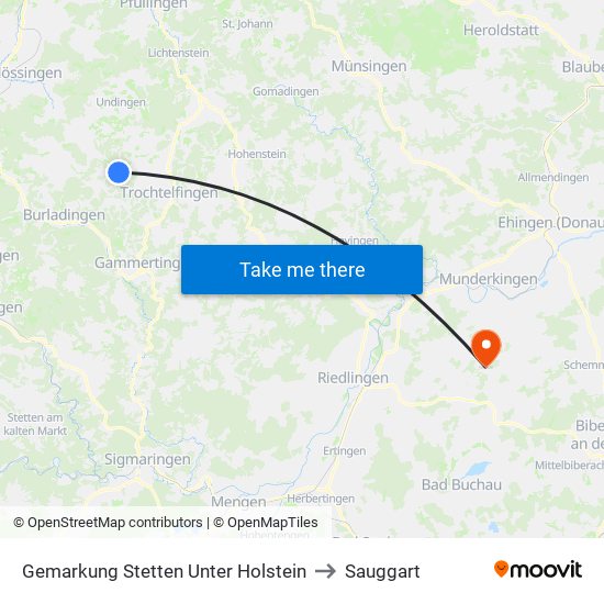 Gemarkung Stetten Unter Holstein to Sauggart map