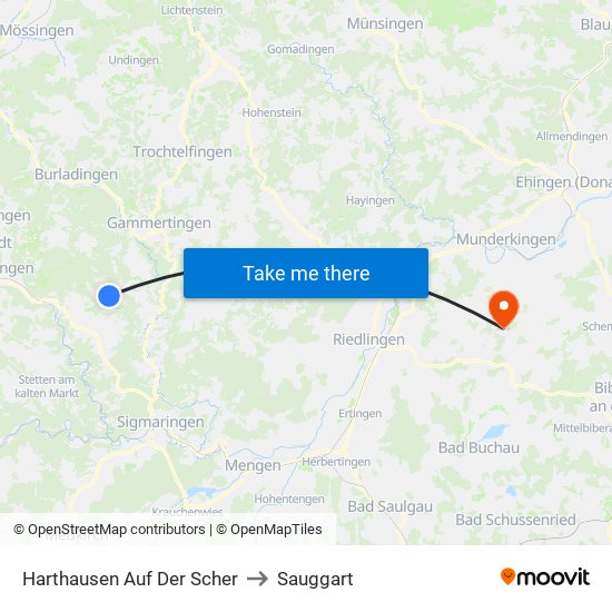 Harthausen Auf Der Scher to Sauggart map