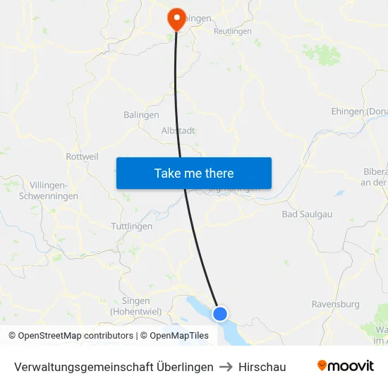 Verwaltungsgemeinschaft Überlingen to Hirschau map