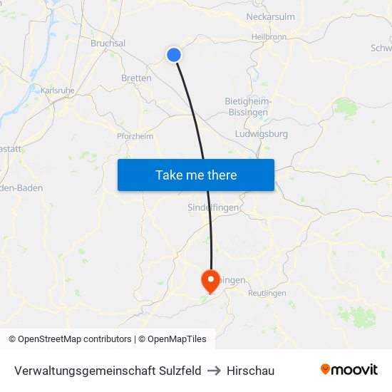 Verwaltungsgemeinschaft Sulzfeld to Hirschau map