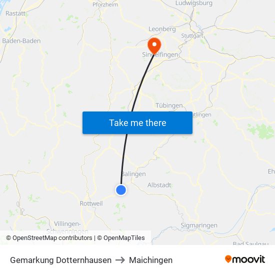Gemarkung Dotternhausen to Maichingen map