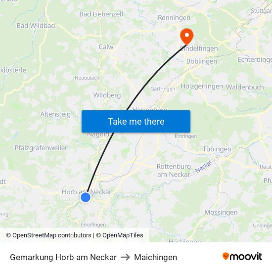 Gemarkung Horb am Neckar to Maichingen map