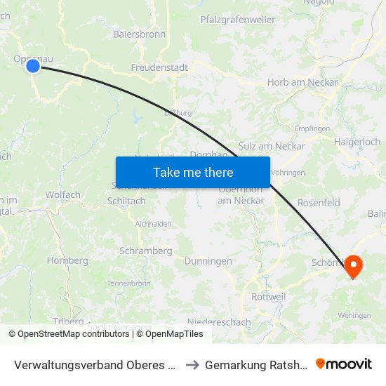 Verwaltungsverband Oberes Renchtal to Gemarkung Ratshausen map