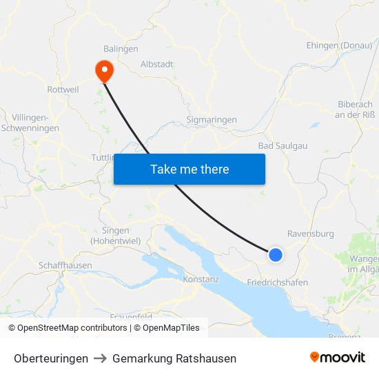 Oberteuringen to Gemarkung Ratshausen map