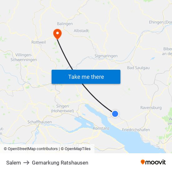 Salem to Gemarkung Ratshausen map