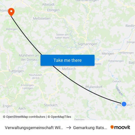 Verwaltungsgemeinschaft Wilhelmsdorf to Gemarkung Ratshausen map