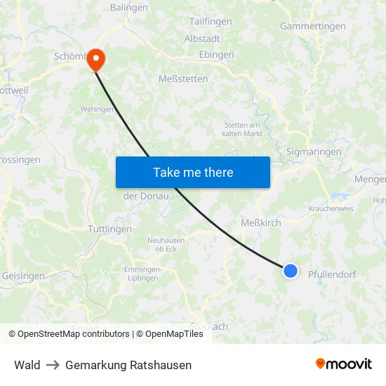 Wald to Gemarkung Ratshausen map