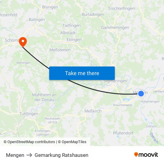 Mengen to Gemarkung Ratshausen map