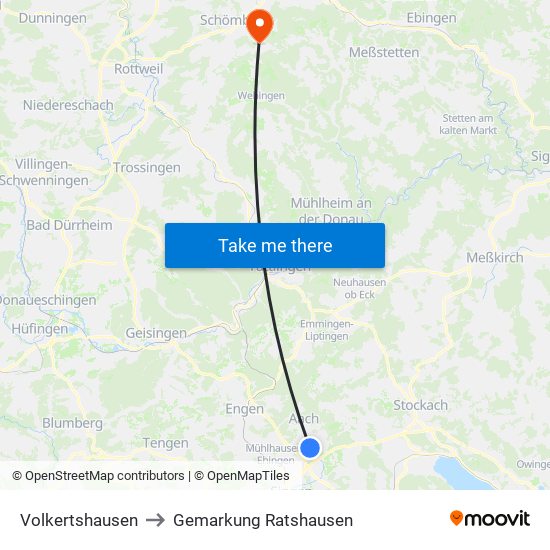 Volkertshausen to Gemarkung Ratshausen map
