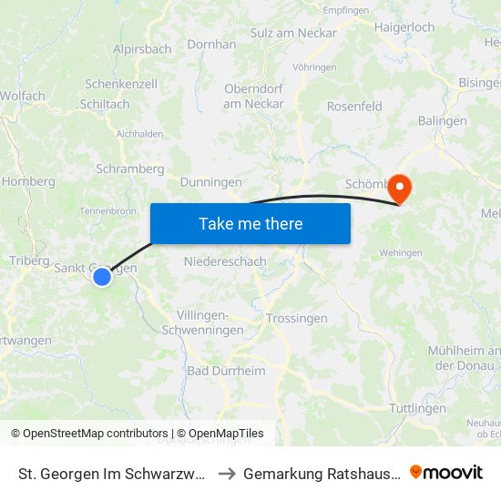 St. Georgen Im Schwarzwald to Gemarkung Ratshausen map