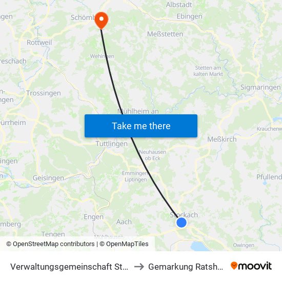 Verwaltungsgemeinschaft Stockach to Gemarkung Ratshausen map