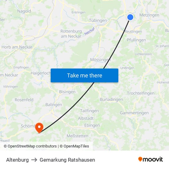 Altenburg to Gemarkung Ratshausen map