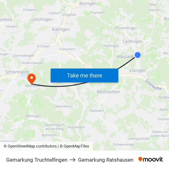 Gemarkung Truchtelfingen to Gemarkung Ratshausen map